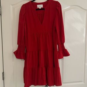 Pomander Place Scarlet V-Neck Dress